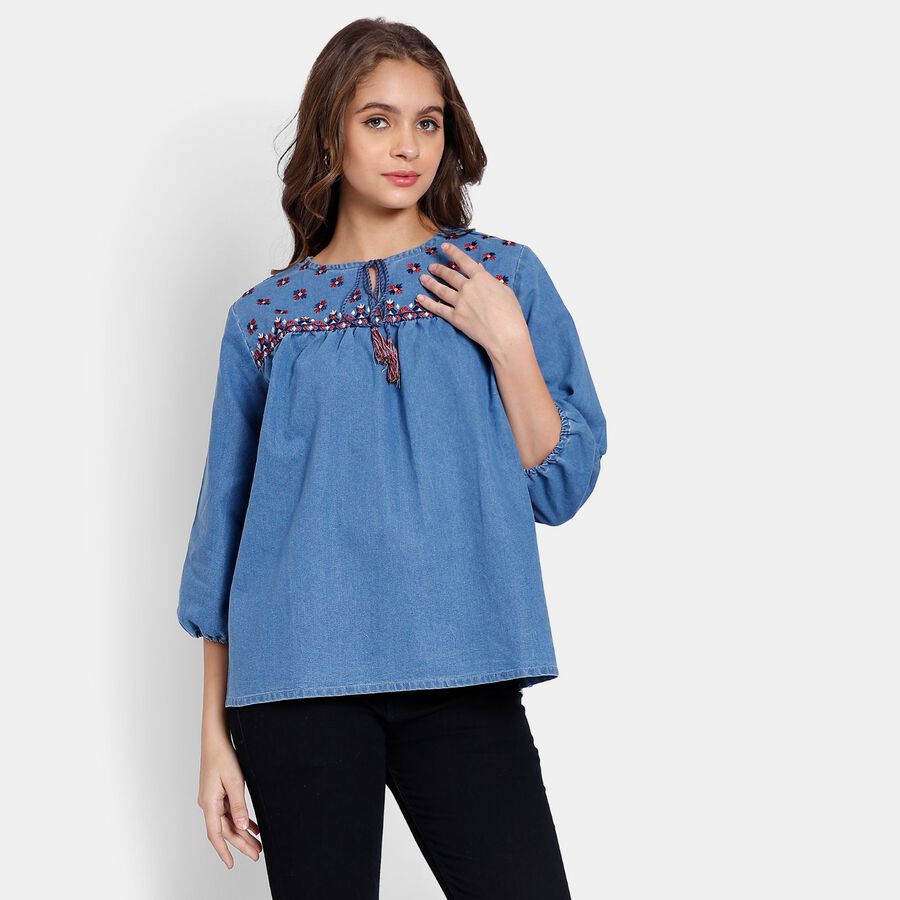 Ladies' Top, नेवी ब्लू, large image number null