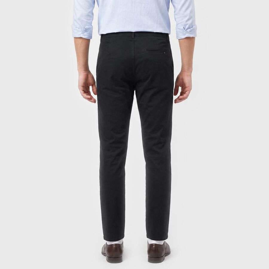 Men's Navy Blue Slim Fit Chino Trousers, नेवी ब्लू, large