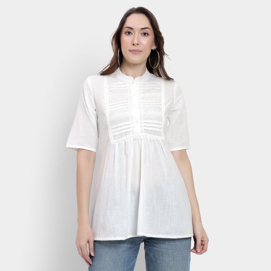 Ladies' 100% Cotton Kurti, White, large image number null