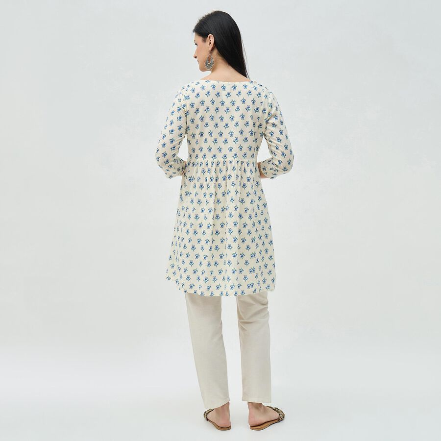 Women's Light Blue Round Neck Classic Kurta, Light Blue, large