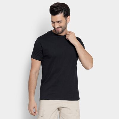 Men's 100% Cotton Round Neck Half Sleeves T-Shirt 