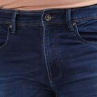 Men's Stonewashed Blue Slim Fit Five-Pocket Jeans, Mid Blue, small image number null