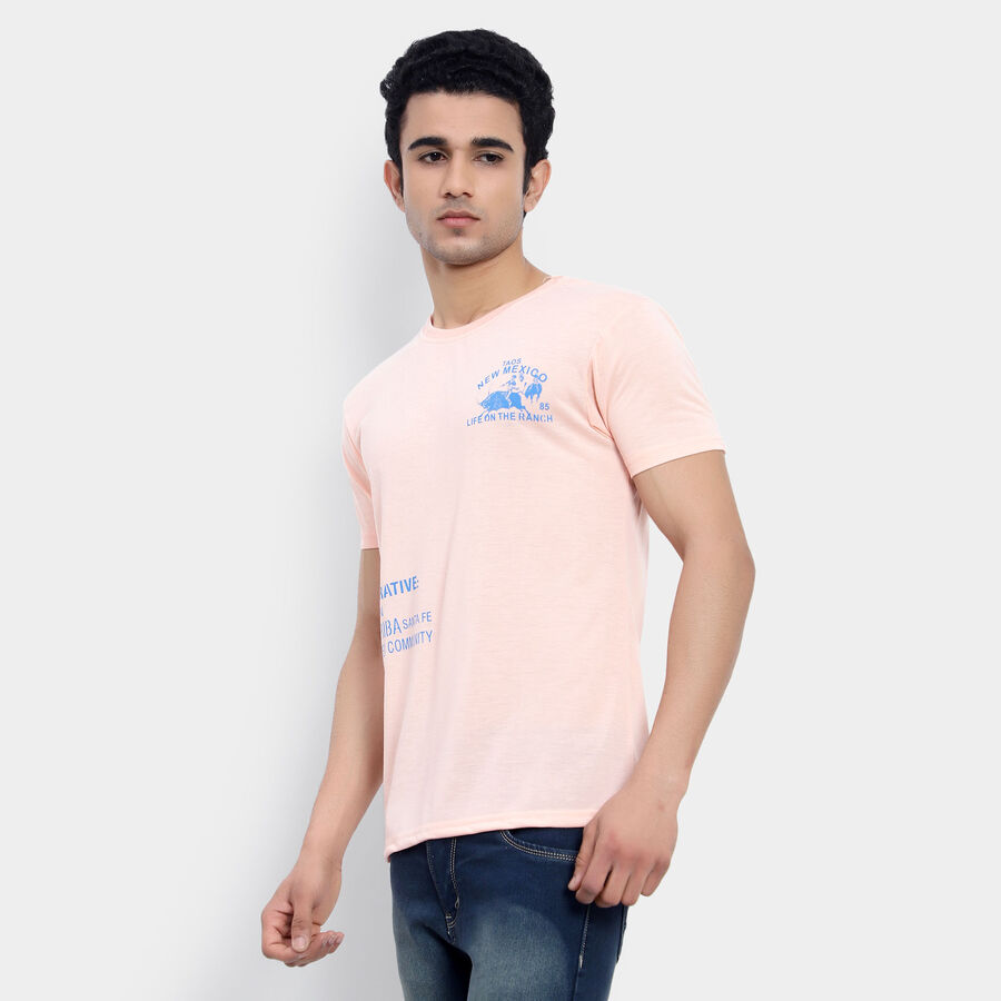 Round Neck T-Shirt, Peach, large image number null