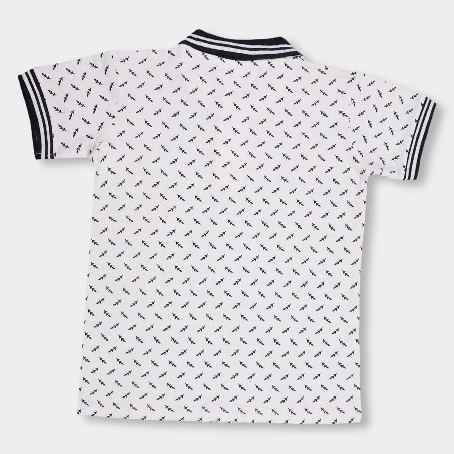 Boys' Half Sleeves T-Shirt, White, large image number null