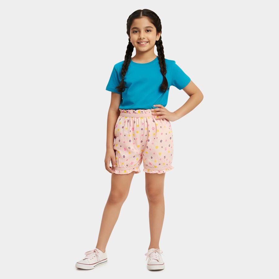 Girls' Pink Regular Fit Polka Dot Bloomers, हल्का गुलाबी, large