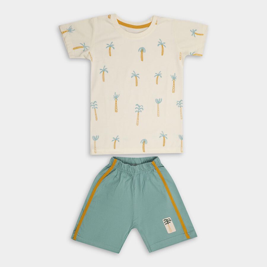 Boys' 100% Cotton Knit Baba Suit , ऑफ व्हाइट, large image number null
