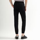 Unisex Jet Black Slim Fit Jogger Trousers, Black, small image number null