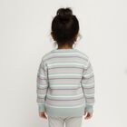 Infants Light Sage Green Crew Neck Striped Pullover, Light Green, small image number null