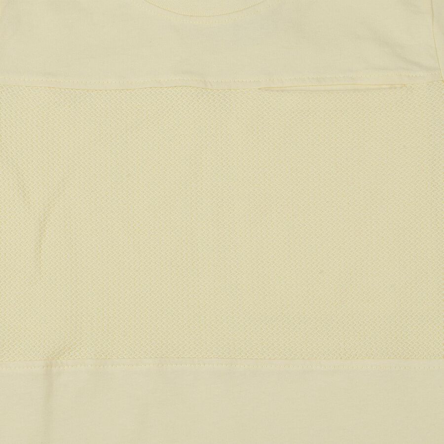 Boys Yellow Round Neck Casual T-Shirt, Yellow, large