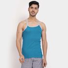 Cotton Solid Sleeveless Gym T-Shirt, Teal Blue, small image number null