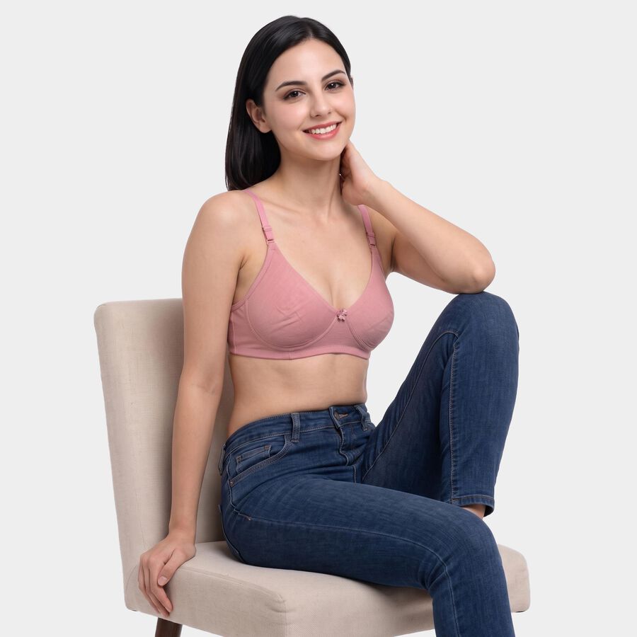 Women's Lilac Cotton Blend V Neck Bralette Bra, Lilac, large