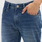 Men's Stonewashed Blue Slim Fit Jeans, मध्यम नीला, small image number null