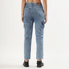 Women's Stonewashed Blue Cargo Fit Jeans, Mid Blue, small image number null