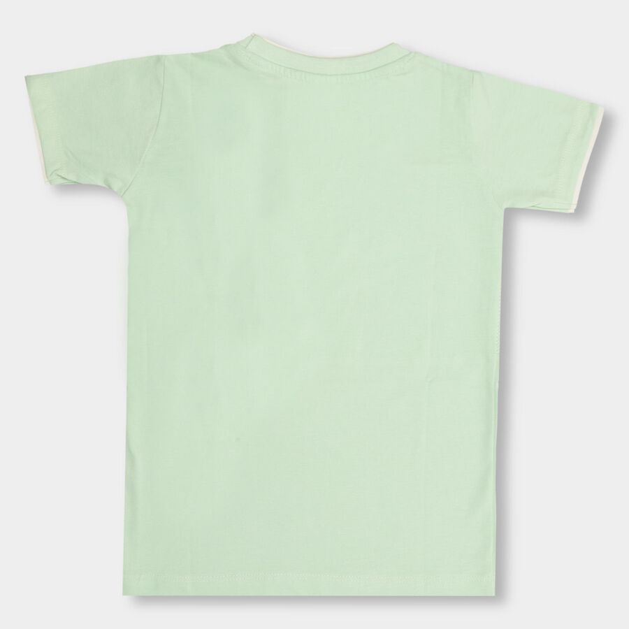 Boys' 100% Cotton Half Sleeves T-Shirt , हल्का हरा, large image number null