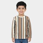 Boys Beige Crew Neck Regular T-Shirt, Beige, small