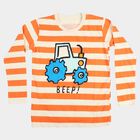 Boys Orange Crew Neck Regular T-Shirt, नारंगी, small