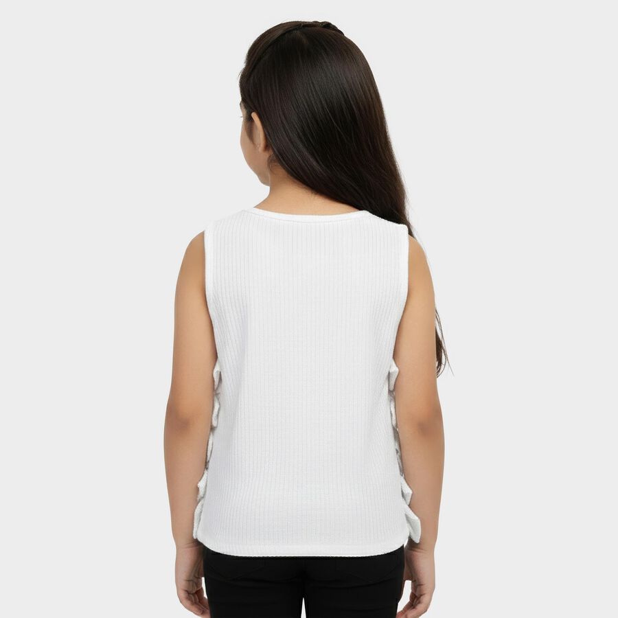Girls' Snow White Crew Neck Casual T-Shirt, White, large