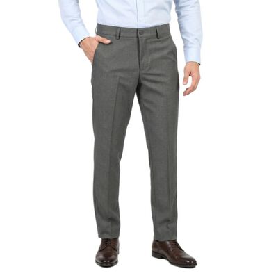 Men's Grey Slim Fit Formal Trousers