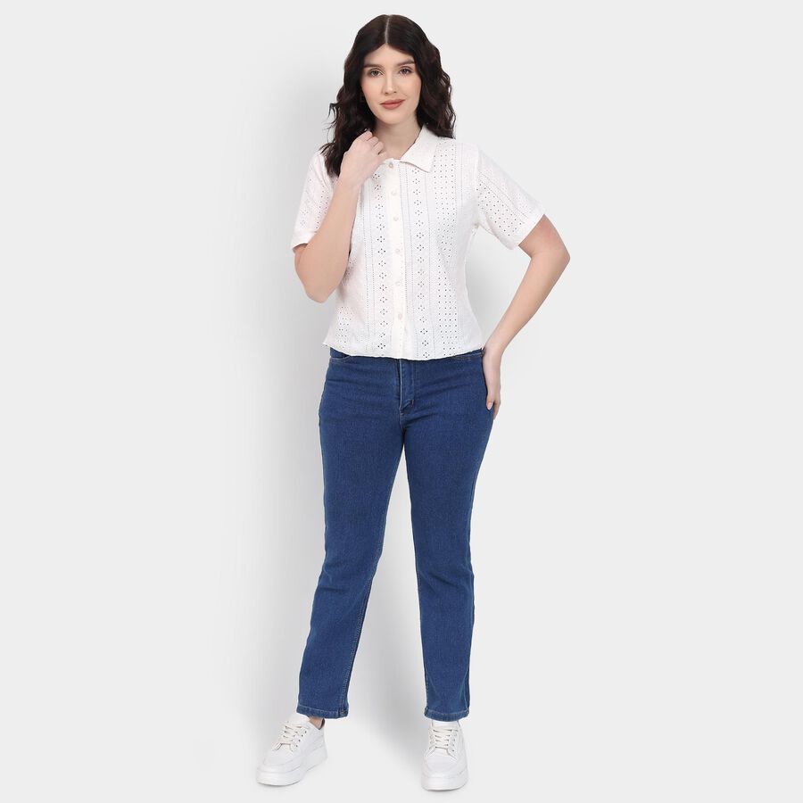 Ladies' Shirt , ऑफ व्हाइट, large