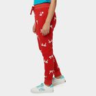 Girls' Red Cotton Blend Pyjama, Red, small