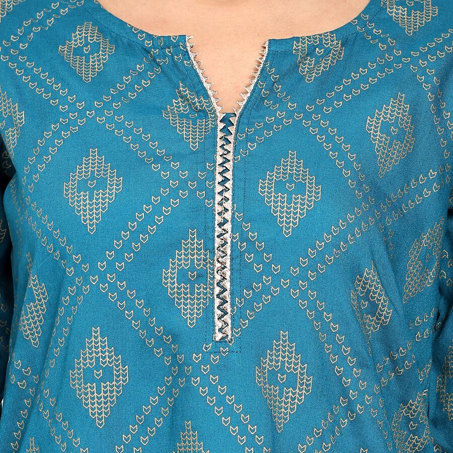 Ladies' Kurta , मध्यम नीला, large image number null