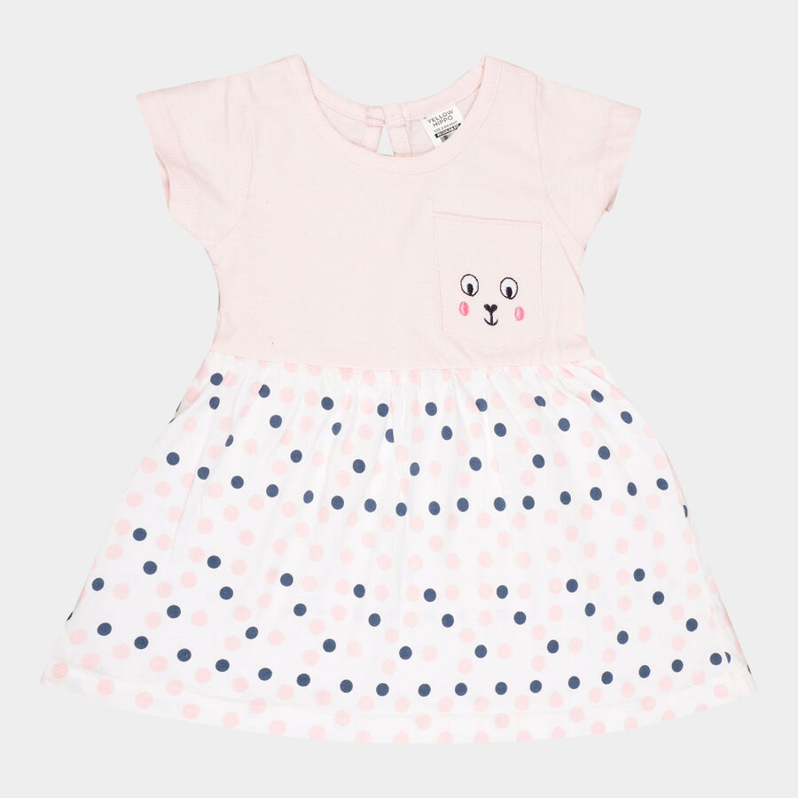 Infants Cotton Frock, Light Pink, large image number null