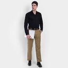 Solid Cross Pocket Straight Fit Trousers, Beige, small image number null