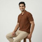 Men's Brown Classic Casual Shirt, Brown, small