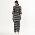 Women's Jet Black Printed Ethnic Set, Black, small image number null
