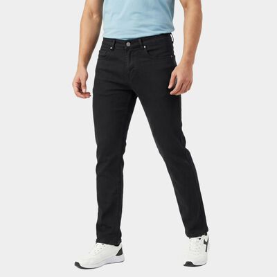 Men's Dark Grey Slim Fit Solid Jeans