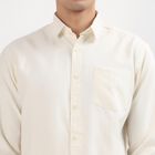 Men's Casual Shirt, ऑफ व्हाइट, small