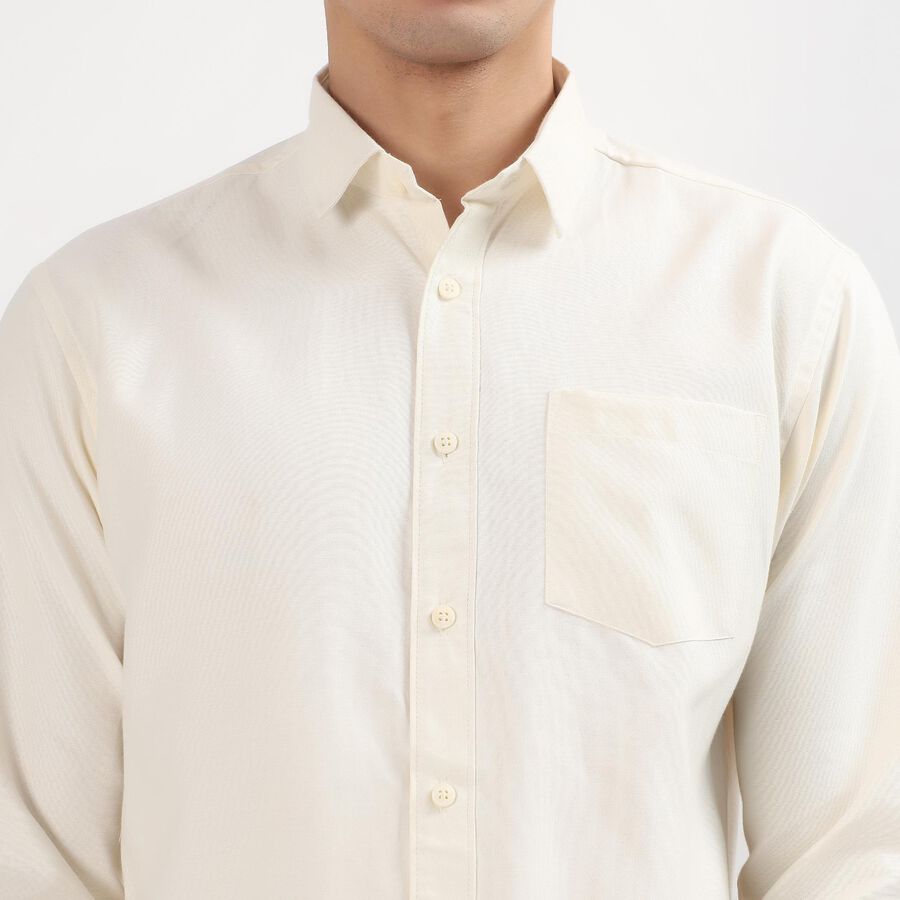 Men's Casual Shirt, ऑफ व्हाइट, large