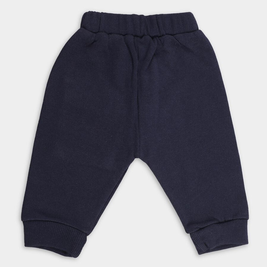 Infants Deep Navy Blue Cotton Blend Embroidered Pyjama, Navy Blue, large image number null