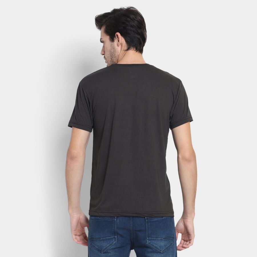 Men's Round Neck Half Sleeves T-Shirt , Dark Grey, large image number null
