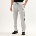 Men's Light Grey Regular Fit Side-Striped Track Pants, Light Grey, small image number null
