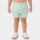 Girls' Mint Green Regular Fit Floral Ruffled Bloomer, Light Green, small