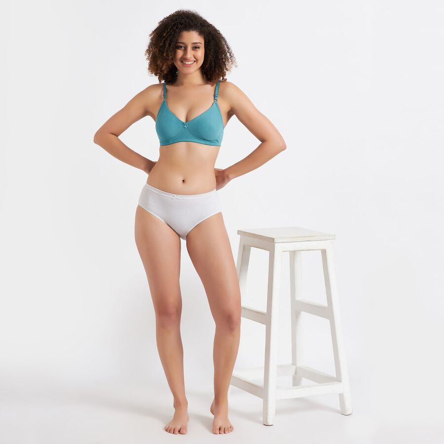Ladies' Non-Padded Bra, Teal Blue, large image number null