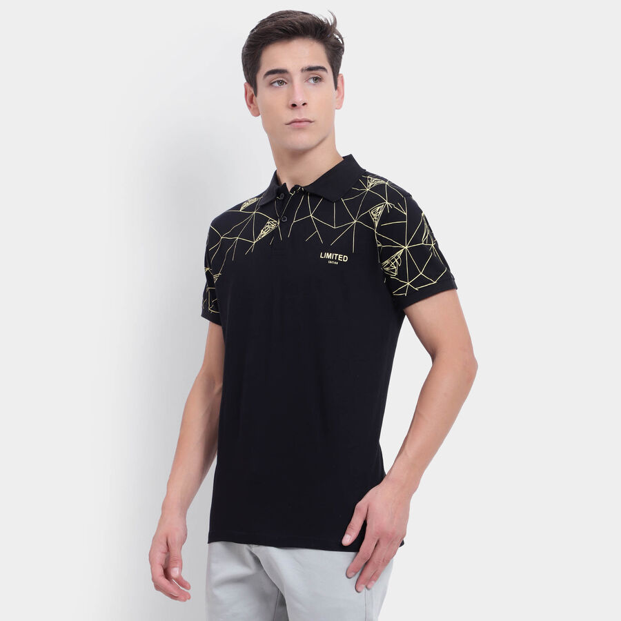 Cotton Polo Shirt, Black, large image number null