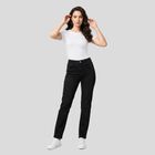Women's Dark Grey Straight Fit Washed Jeans, Dark Grey, small