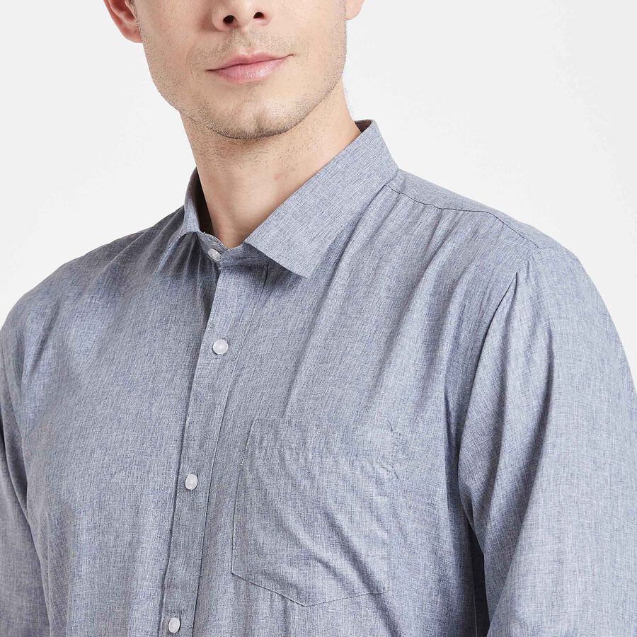 Solid Formal Shirt, Dark Grey, large image number null