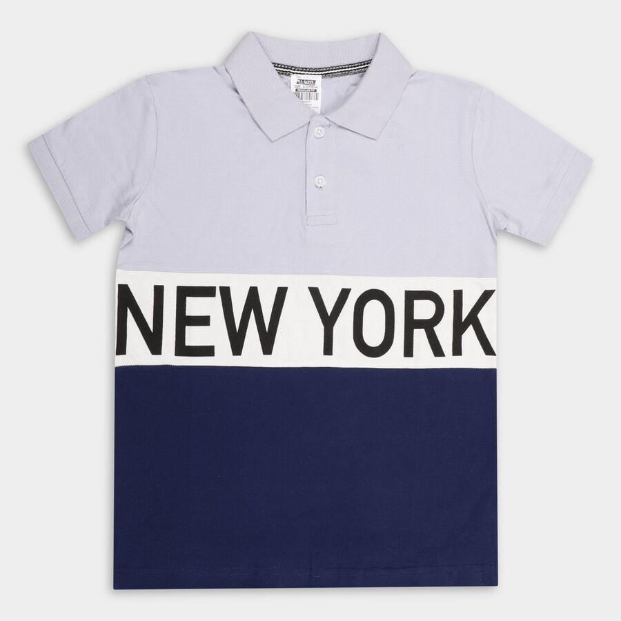 Boys' Half Sleeves T-Shirt , Navy Blue, large image number null