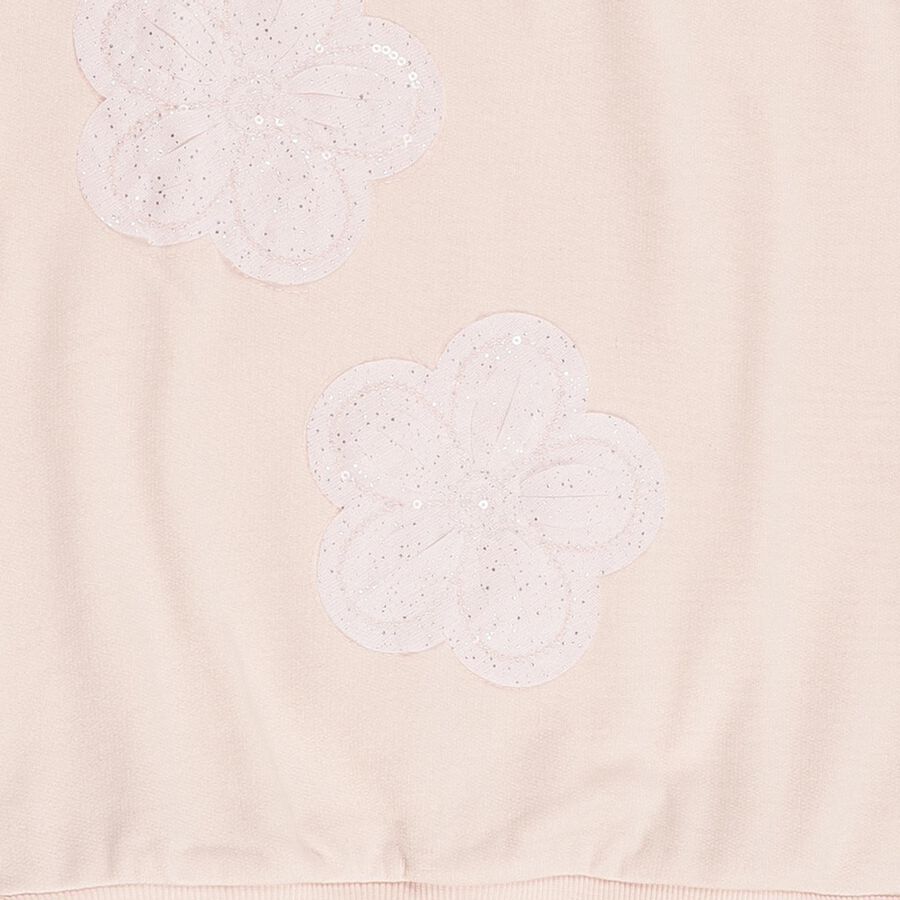 Girls Light Pink Crew Neck Casual Sweatshirt, Light Pink, large image number null