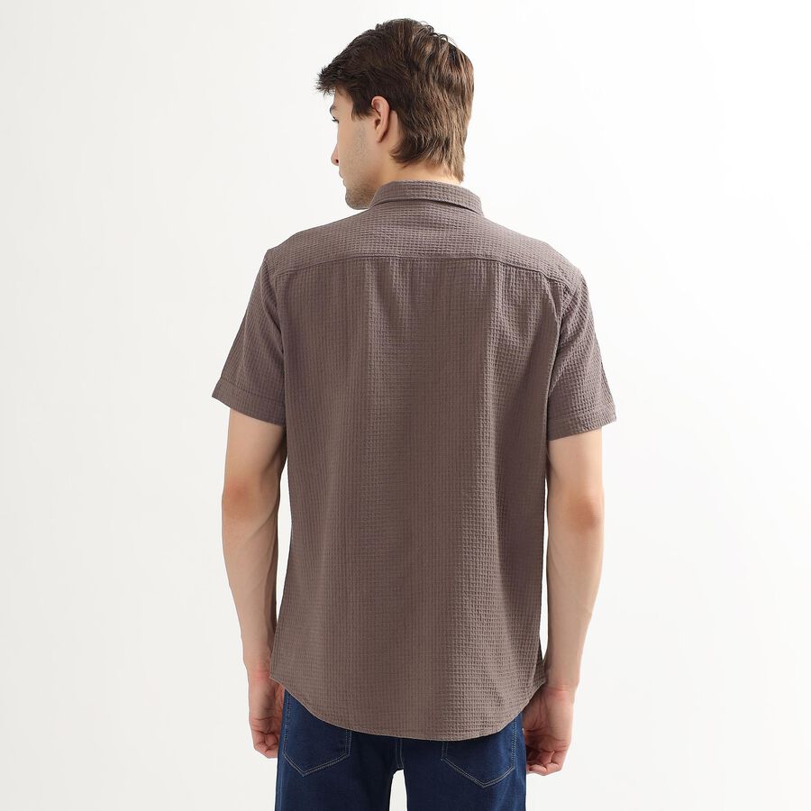 Men's Muted Brown Cotton Classic Casual Shirt, Brown, large image number null