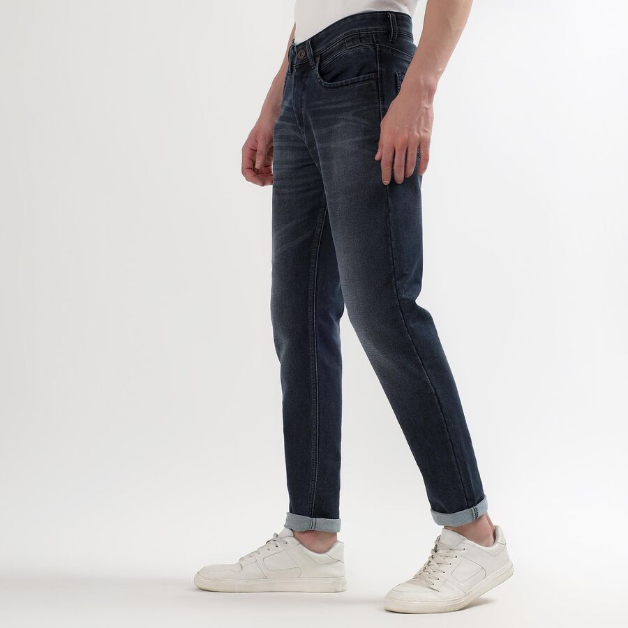 Men's Denim Slim Fit Jeans, गहरा नीला, large image number null