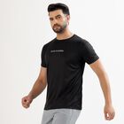 Men's Jet Black Crew Neck Athleisure T-Shirt, Black, small image number null