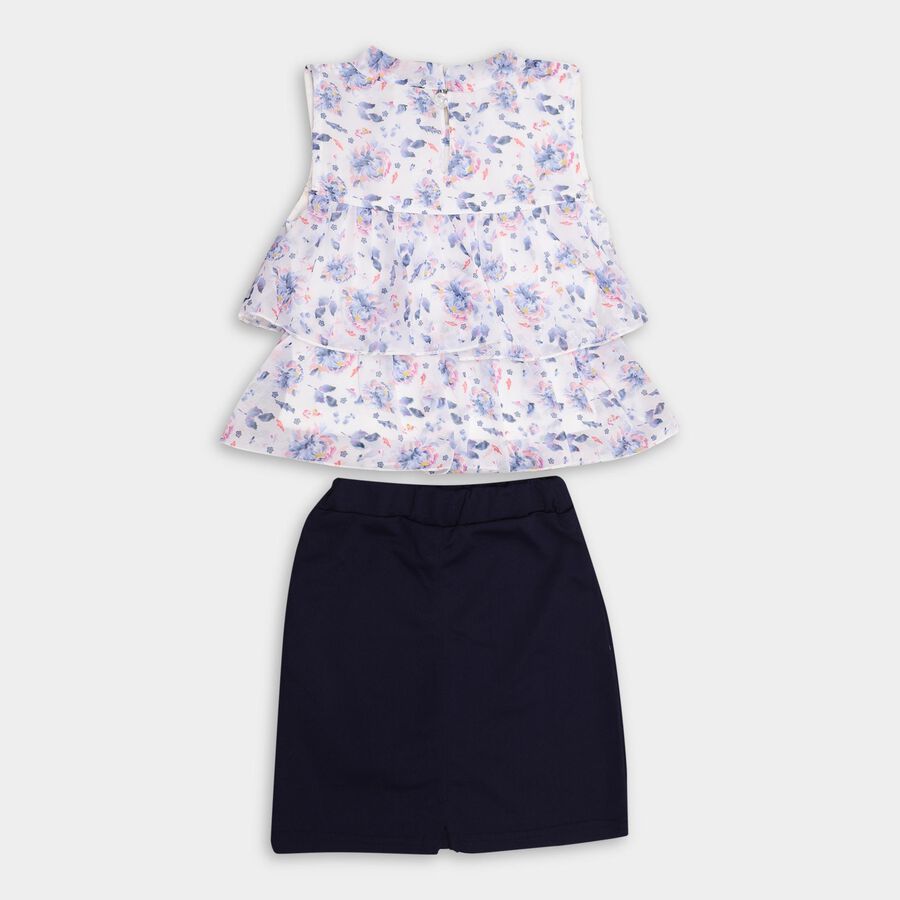 Girls' Top Skirt , नेवी ब्लू, large image number null
