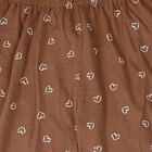 Girls' Brown Cotton Blend Solid Pyjama, Brown, small