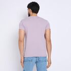 Men's Round Neck Half Sleeves T-Shirt , Lilac, small