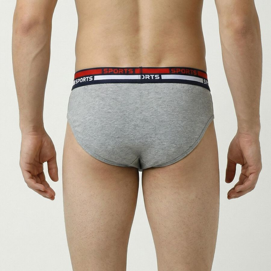 Men's Grey Cotton Regular Fit Briefs, मिश्रित हल्का ग्रे, large