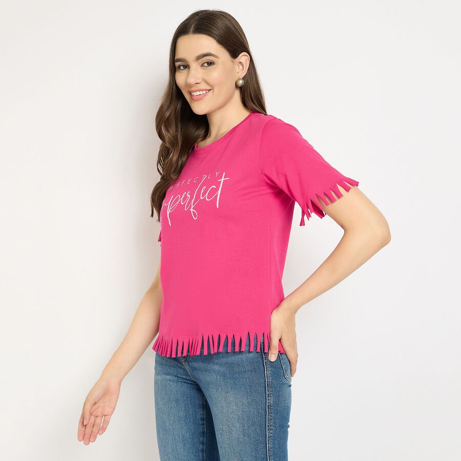 Ladies' Round Neck T-Shirt, Fuchsia, large image number null